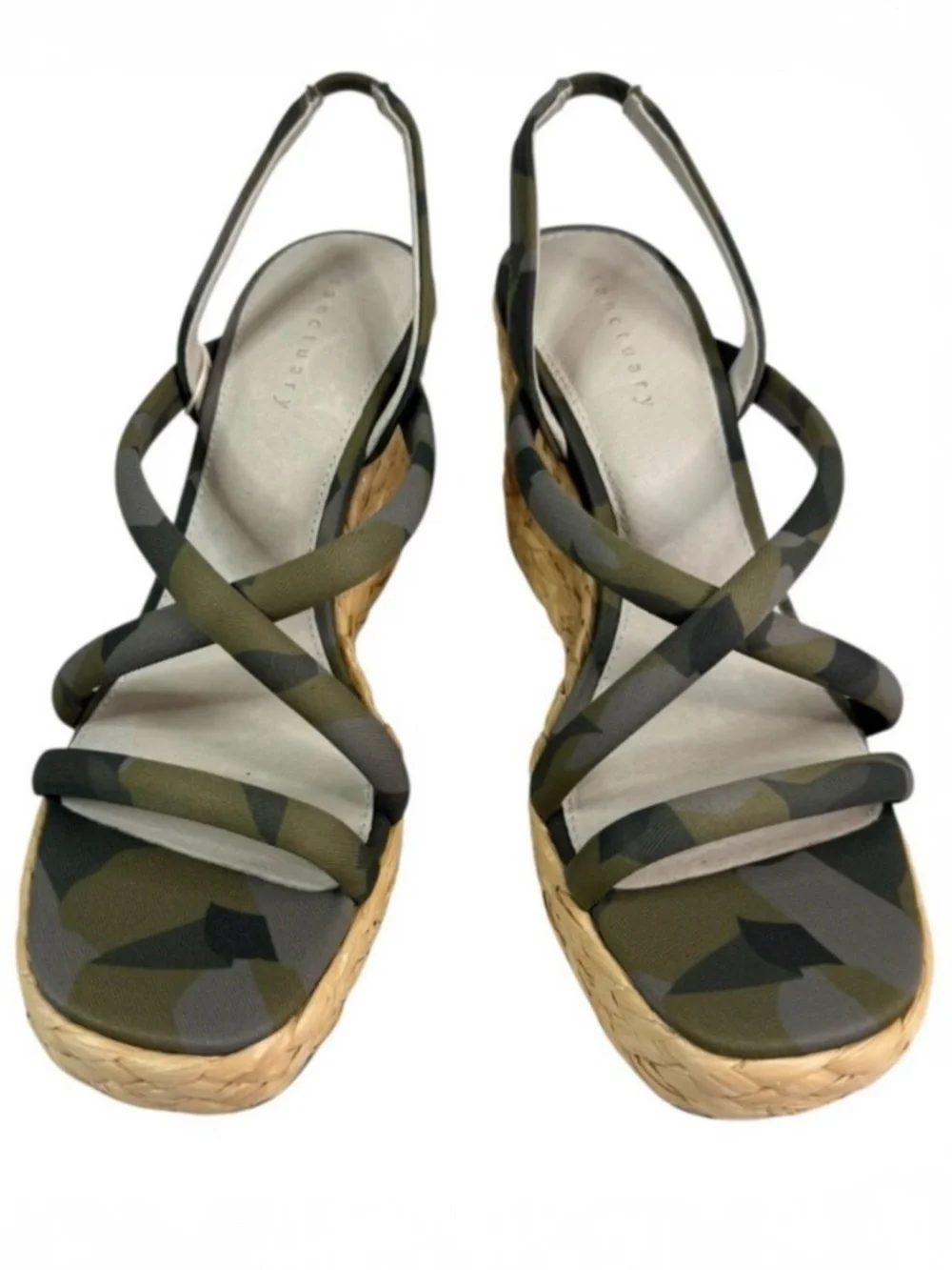 Sanctuary Camo Platform Wedge Sandals Size 8M NWT $129 | Eco-Friendly Espadrille
